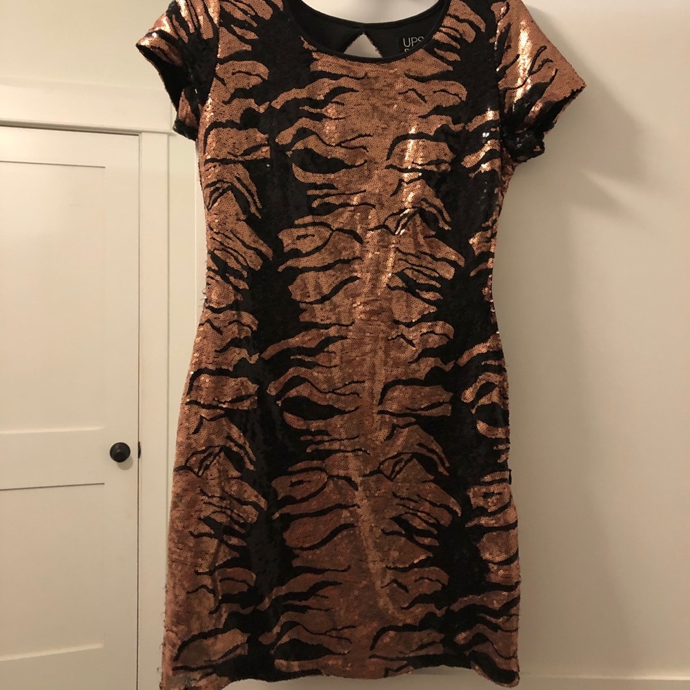 Fun gold and black sequin mini